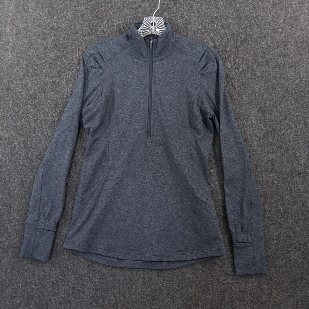 Lululemon Extra Mile Pullover Women's 8 Blue 1/2 Zip Long Sleeve Pockets Running